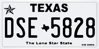 TX license plate DSE5828