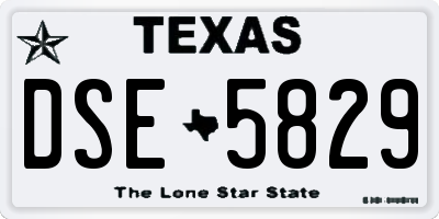 TX license plate DSE5829