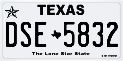 TX license plate DSE5832