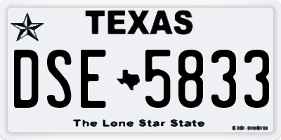 TX license plate DSE5833