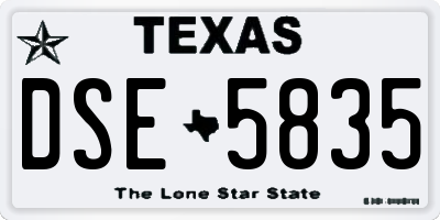 TX license plate DSE5835