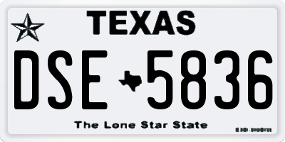 TX license plate DSE5836