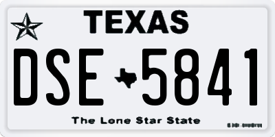TX license plate DSE5841