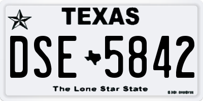 TX license plate DSE5842