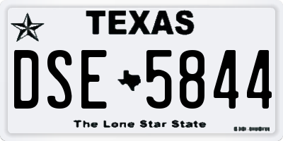 TX license plate DSE5844