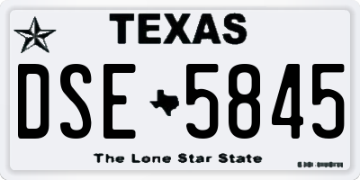 TX license plate DSE5845