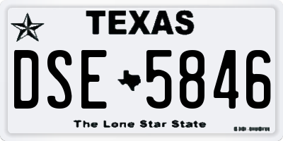 TX license plate DSE5846