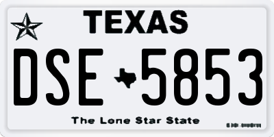 TX license plate DSE5853
