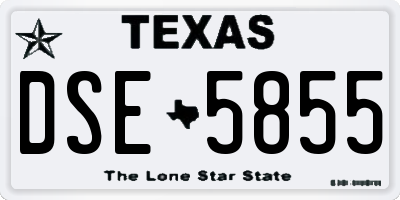 TX license plate DSE5855