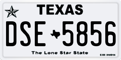 TX license plate DSE5856
