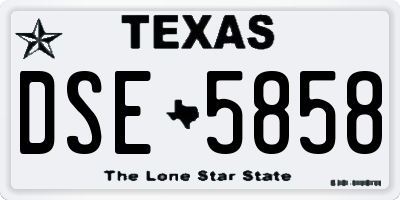 TX license plate DSE5858