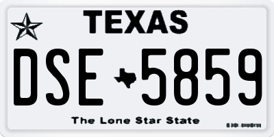 TX license plate DSE5859