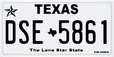 TX license plate DSE5861