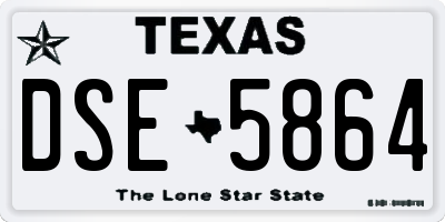 TX license plate DSE5864