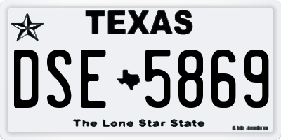 TX license plate DSE5869