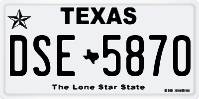 TX license plate DSE5870
