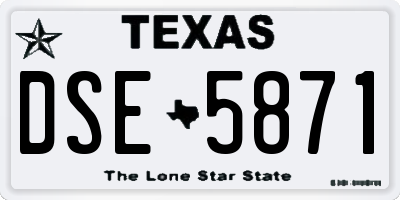 TX license plate DSE5871