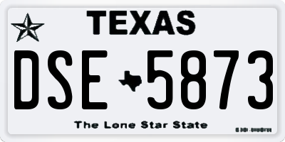TX license plate DSE5873
