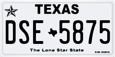 TX license plate DSE5875