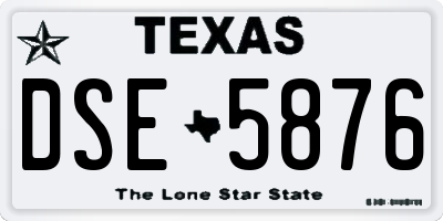 TX license plate DSE5876