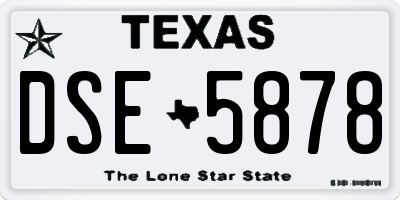 TX license plate DSE5878
