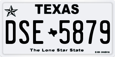 TX license plate DSE5879