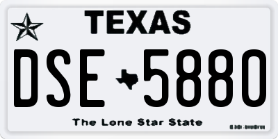 TX license plate DSE5880