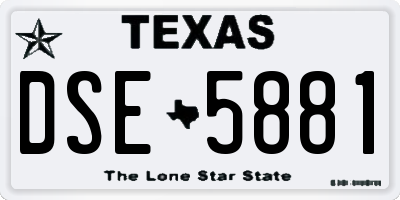 TX license plate DSE5881