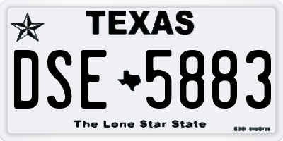 TX license plate DSE5883