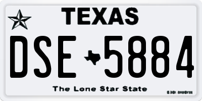 TX license plate DSE5884