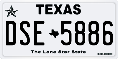 TX license plate DSE5886