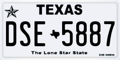 TX license plate DSE5887