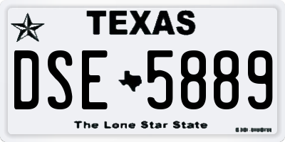 TX license plate DSE5889
