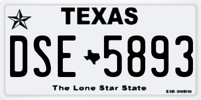 TX license plate DSE5893