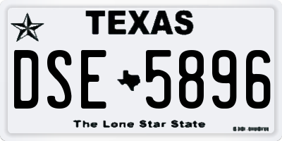 TX license plate DSE5896