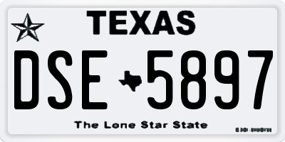 TX license plate DSE5897