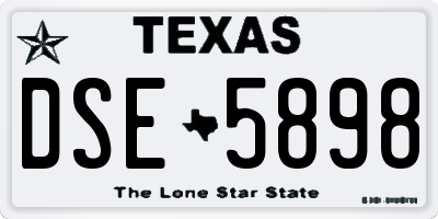 TX license plate DSE5898