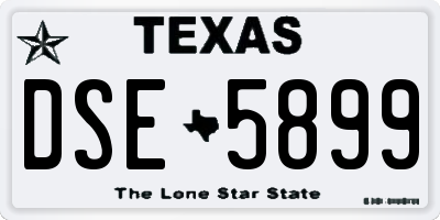 TX license plate DSE5899