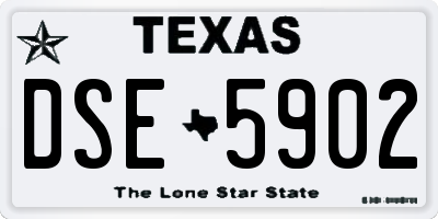 TX license plate DSE5902