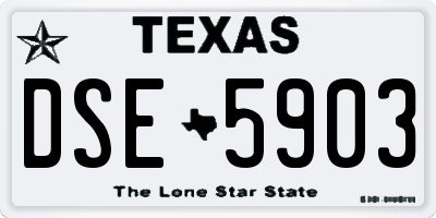 TX license plate DSE5903