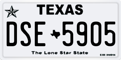 TX license plate DSE5905