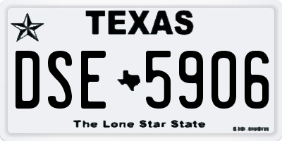 TX license plate DSE5906