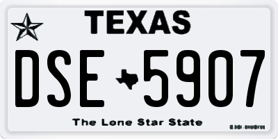 TX license plate DSE5907