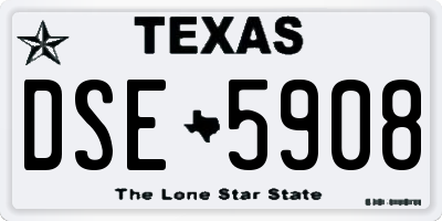 TX license plate DSE5908