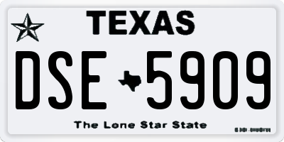 TX license plate DSE5909