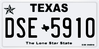 TX license plate DSE5910