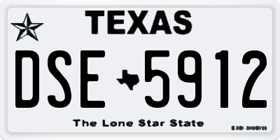 TX license plate DSE5912