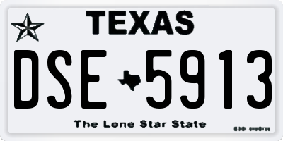 TX license plate DSE5913