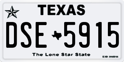 TX license plate DSE5915