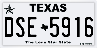 TX license plate DSE5916